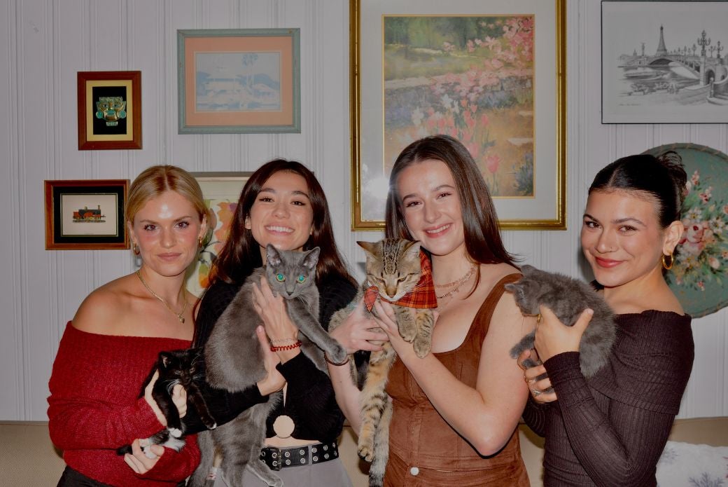 college students holding their foster kittens