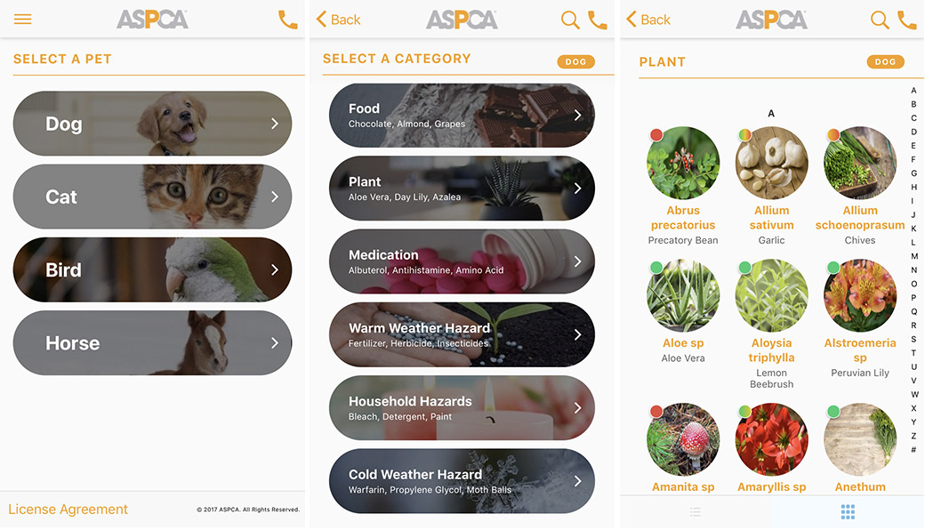 ASPCA App screenshots