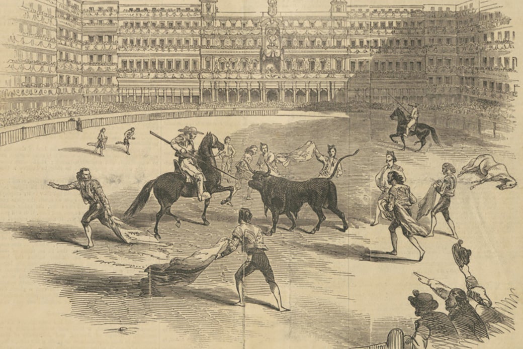 A drawing of bullfight in Spain
