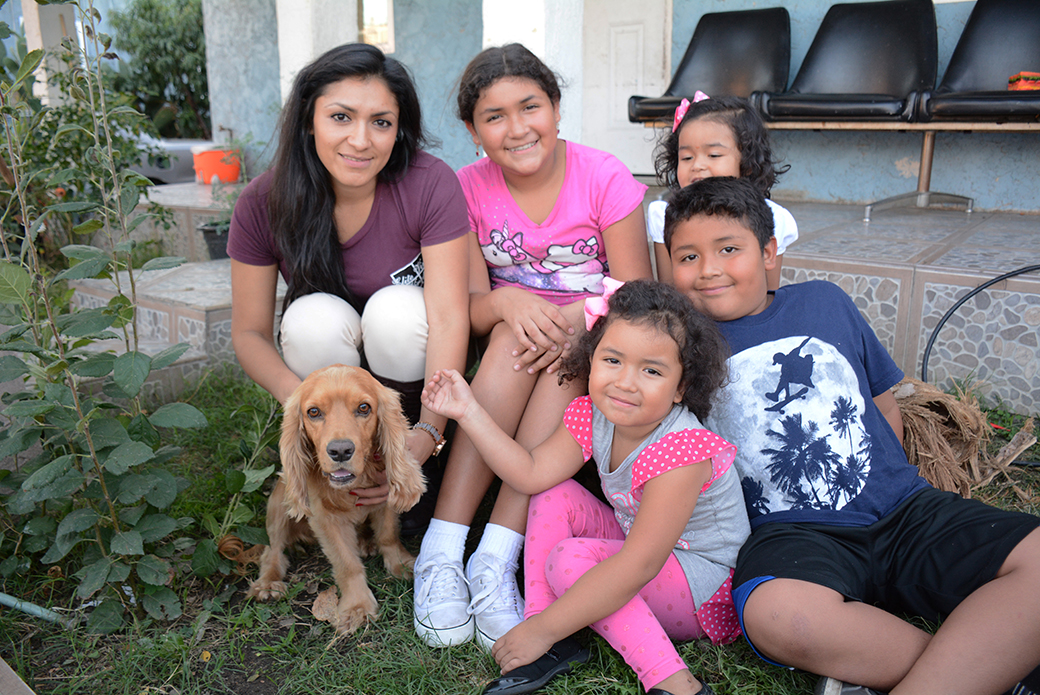 Jeanette and her family with their dog Dodger