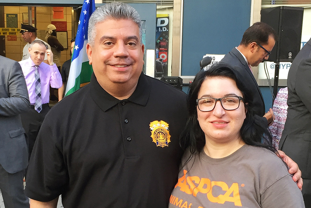 Brooklyn District Attorney Eric Gonzalez with Lisa Kisiel, CIA Case Manager for the ASPCA