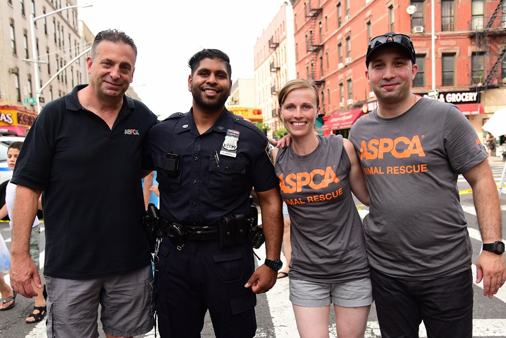 the ASPCA with NYPD officer in the south bronx