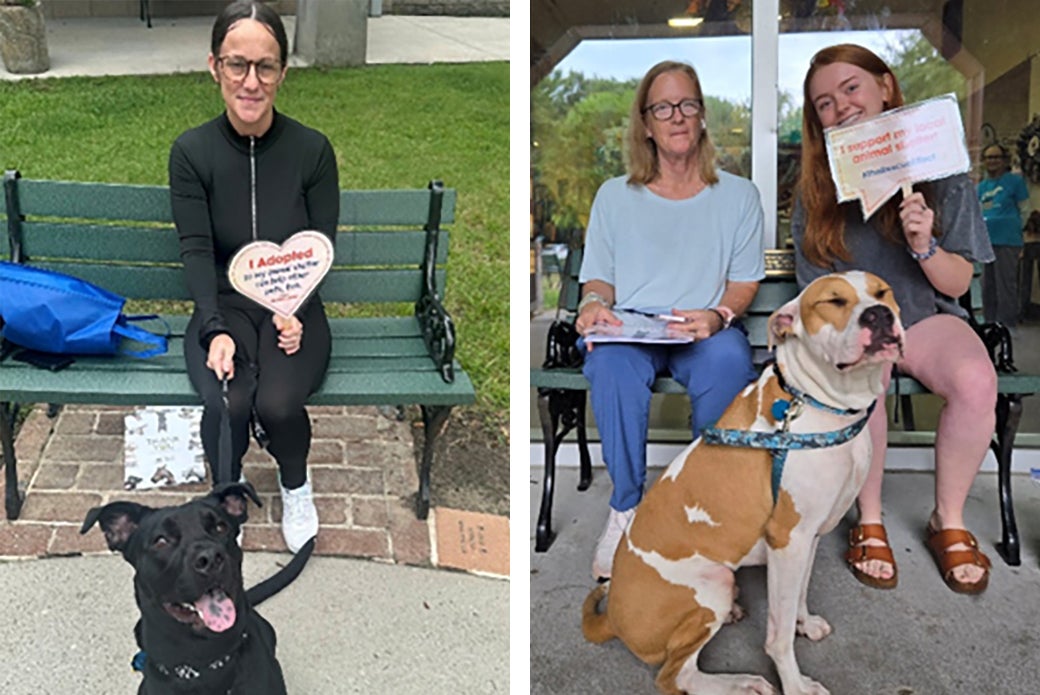 TRE event participants with their adopted dogs in Charleston