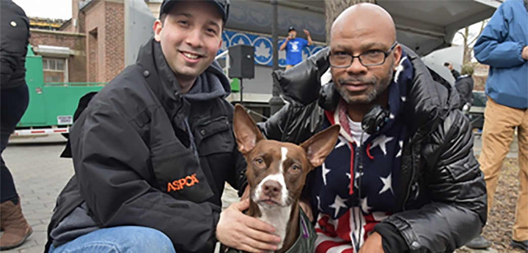 Mohamed Khaled with Anthony M and his dog