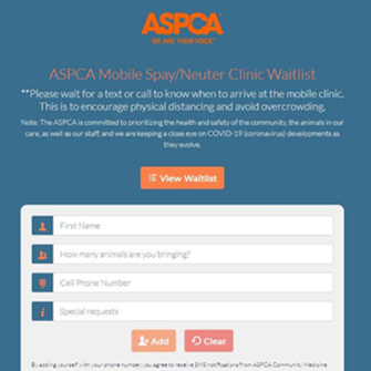 Aspca Spay Neuter Mobile Clinic Waitlist Aspca