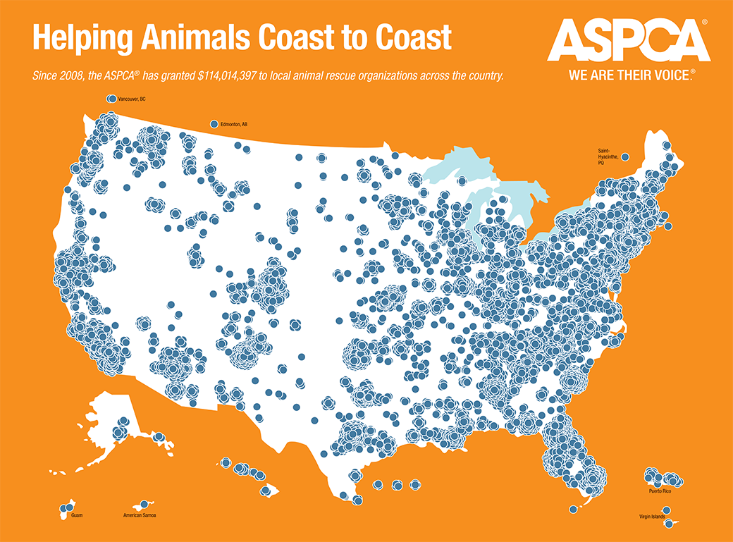 Map of ASPCA Grants