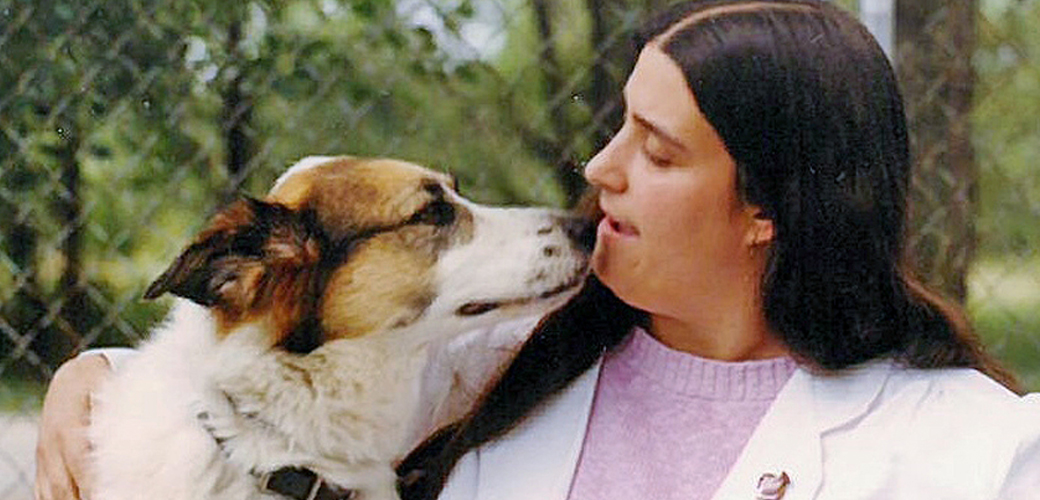 Julie Morris with dog