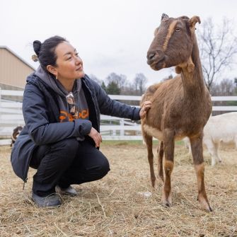 ASPCA Rescuer with goat