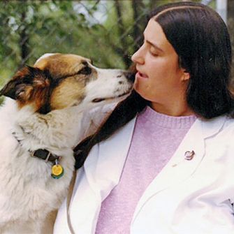 Julie Morris with dog